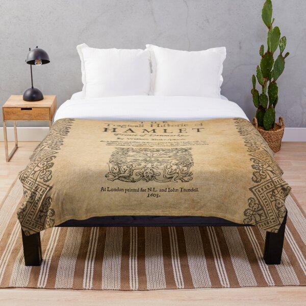 Shakespeare, Hamlet 1603 Throw Blanket