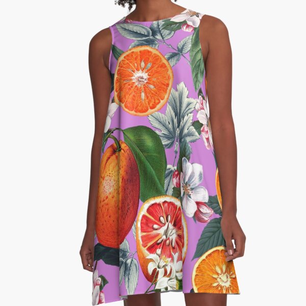 Vintage Fruit Pattern X A-Line Dress