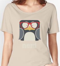 Nerd - Penguin with Geek Glasses - Funny Humor Women's Relaxed Fit T-Shirt