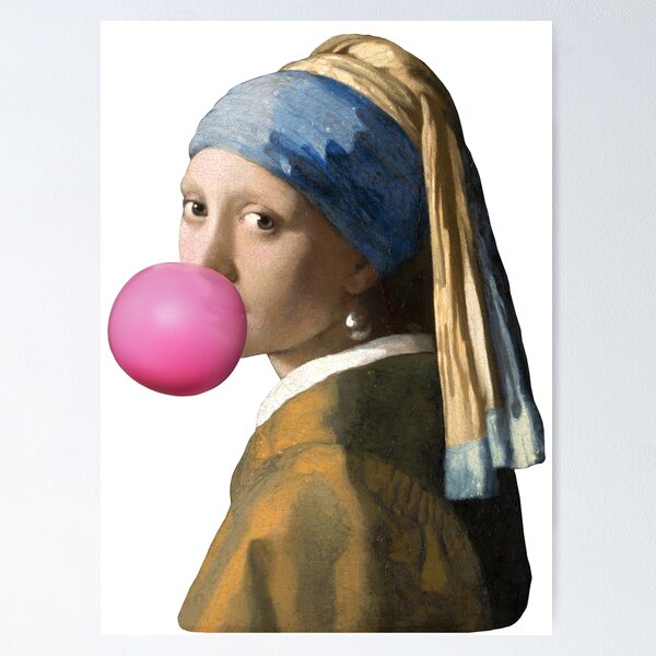 Item preview, Bubble Gum Girl with a Pearl Earring by Johannes Vermeer designed and sold by elinaarbidane.