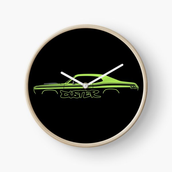 Muscle Car silhouette - 340 lime green Clock
