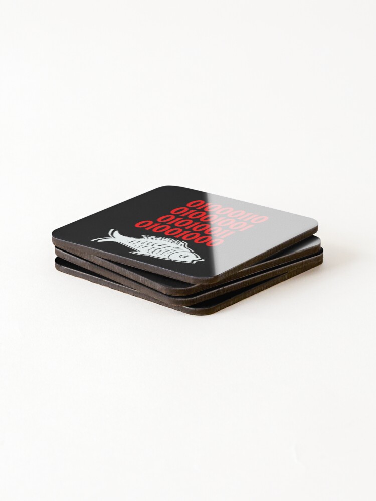 Thumbnail 4 of 5, Coasters (Set of 4), FISH in Binary Code Numbers - Fish designed and sold by ALesterDesign.