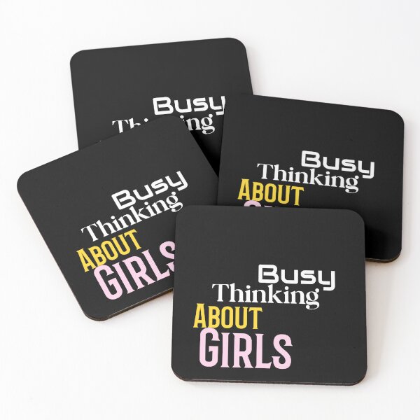 Item preview, cute Busy Thinking About Girls designed and sold by Mood Coffee art.