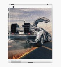 delorean time machine oil painting fan art iPad Case/Skin