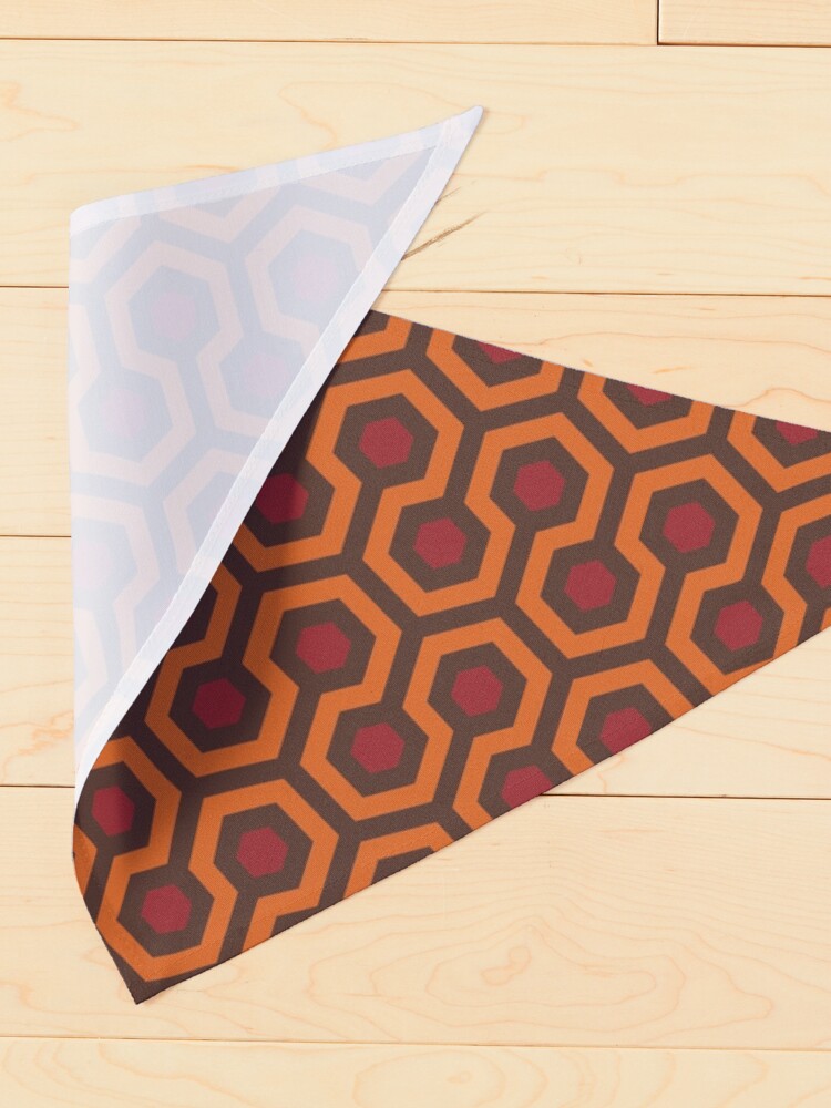 Alternate view of Geometric Pattern: Looped Hexagons: Orange/Red/Brown Pet Bandana