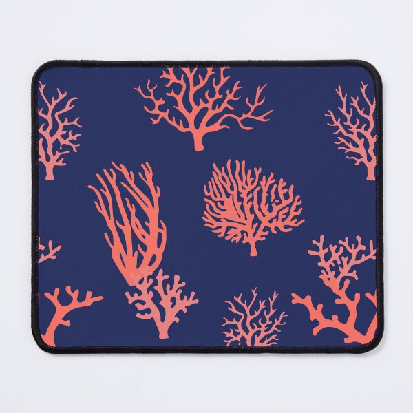 Item preview, Coral Orange Navy Blue Coastal Pattern designed and sold by HotHibiscus.