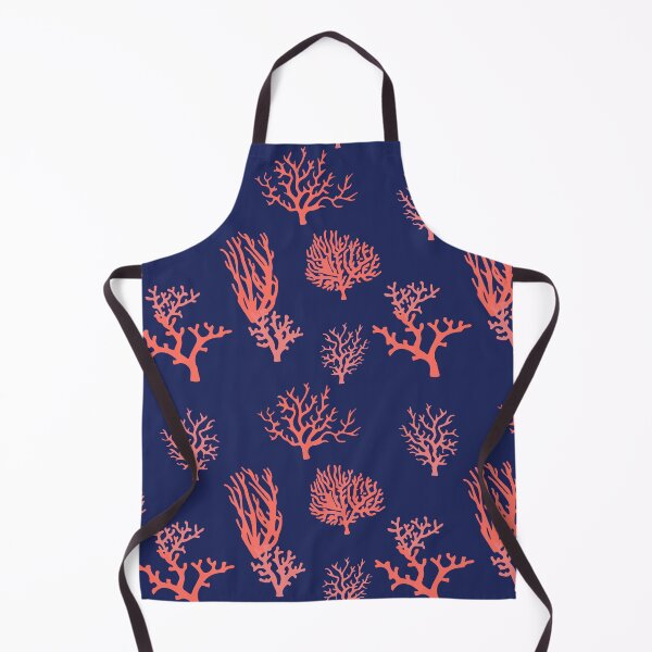 Item preview, Coral Orange Navy Blue Coastal Pattern designed and sold by HotHibiscus.