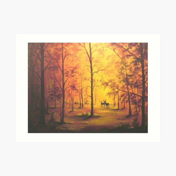 Deer in Autumn Art Print