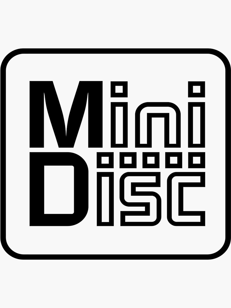 "Minidisc Black Media Format Logo Essential TShirt" Sticker for Sale