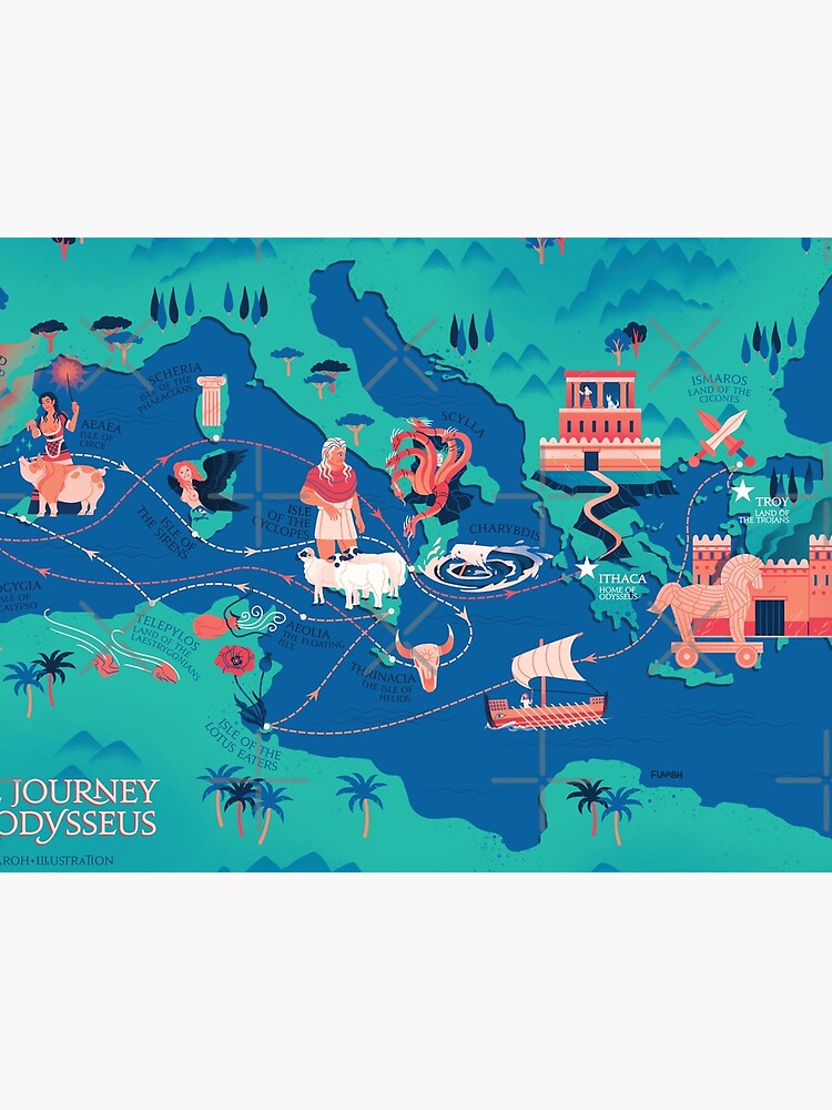 Odyssey Map - The Journey of Odysseus by flaroh