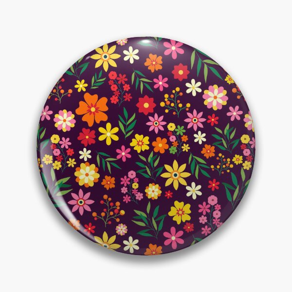 Item preview, Multicolored flowers on a dark purple background, SummerTime designed and sold by DesignNIO.