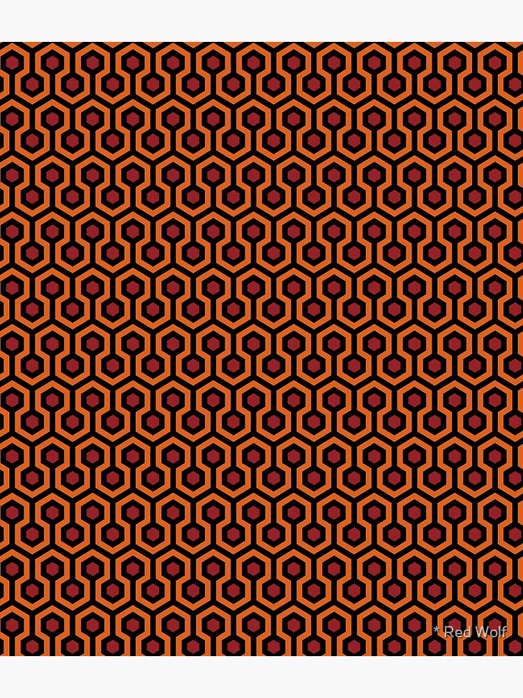 Geometric Pattern: Looped Hexagons: Orange/Red/Black by redwolfoz