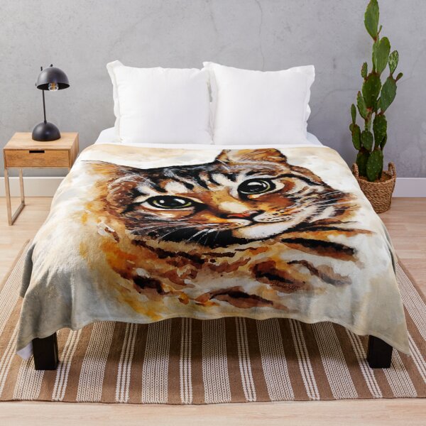 Item preview, Stray Cat Portrait Watercolor Artwork designed and sold by BluedarkArt.