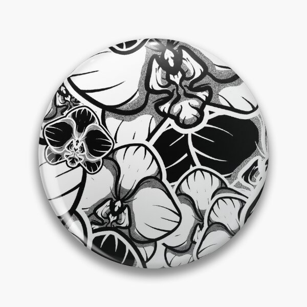 Item preview, orchids floral birth flower manga anime dark black lineart bold bouquet  designed and sold by politeillusts.