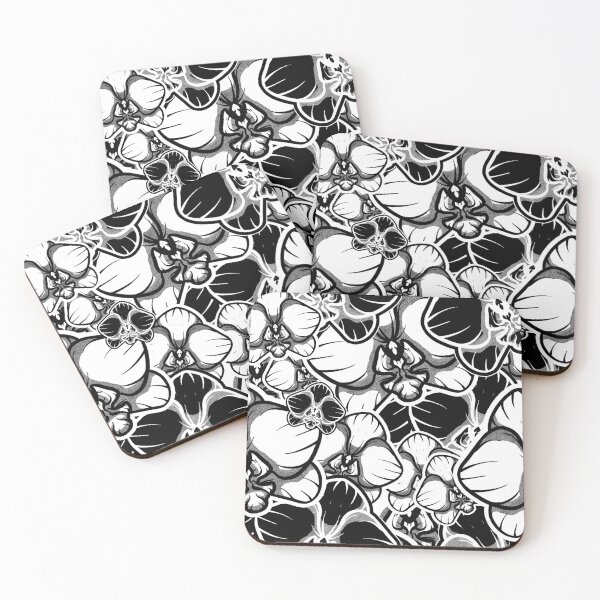 Item preview, orchids floral birth flower manga anime dark black lineart bold bouquet  designed and sold by politeillusts.