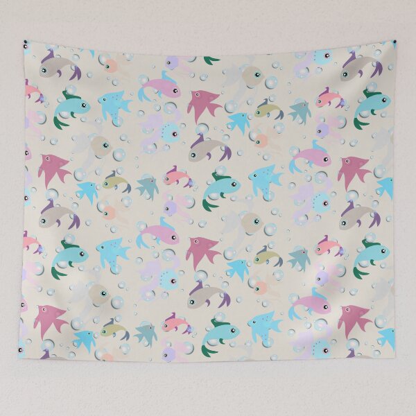 Item preview, Cute Pastel Bubbles And Fish Design For All Cats designed and sold by TrulyEpoque.