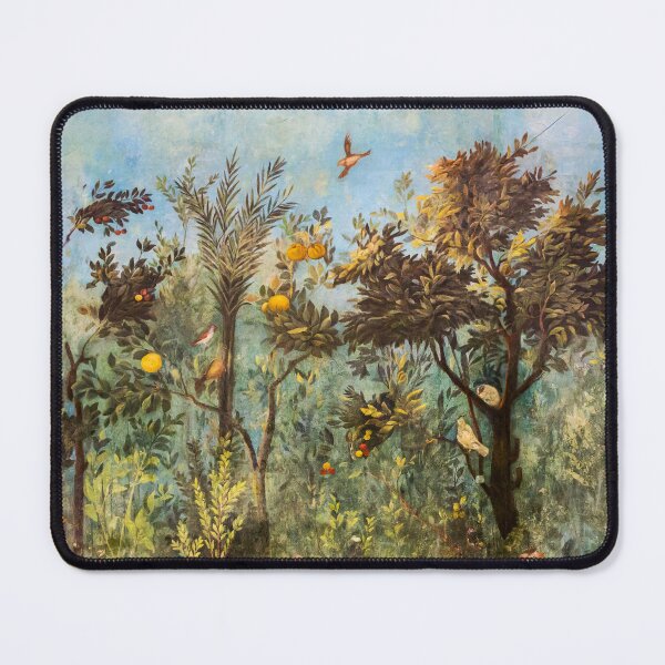 Item preview, ANTIQUE ROMAN WALL PAINTING Flower Garden Flying Birds ,Quince and Apple Trees  designed and sold by BulganLumini.
