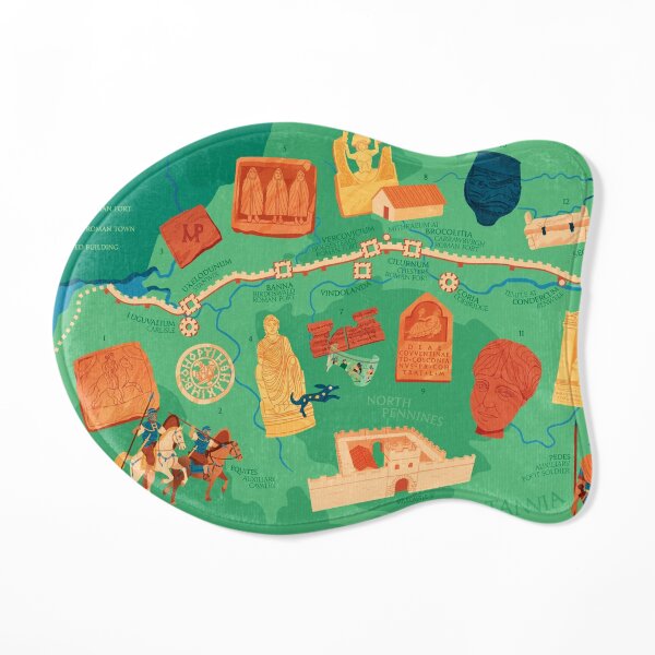 Hadrians Wall Illustrated Map Cat Mat