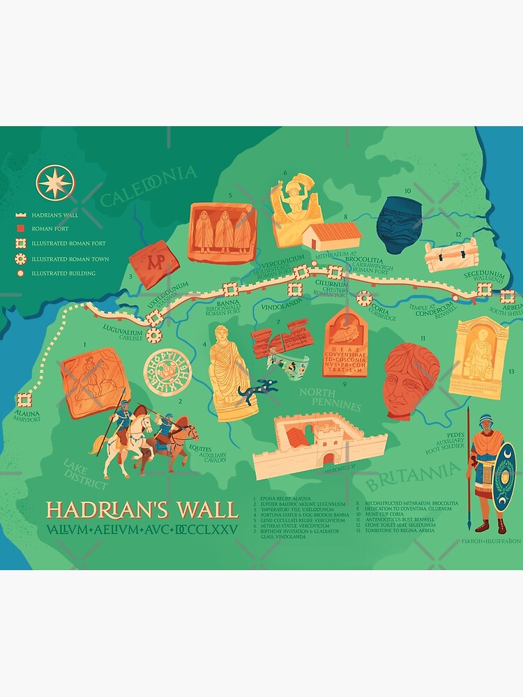 Hadrians Wall Illustrated Map by flaroh