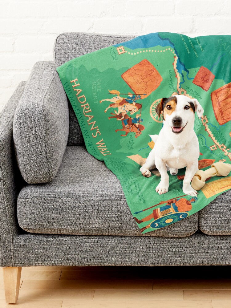 Alternate view of Hadrians Wall Illustrated Map Pet Blanket