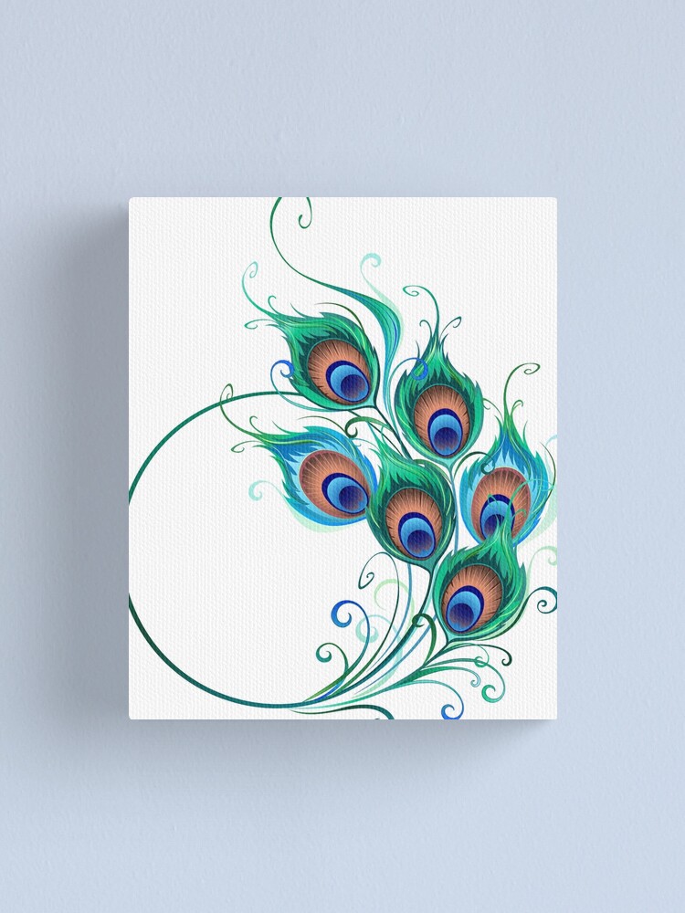  Custom Peacock Feather Canvas Print 16 x 12 Inch