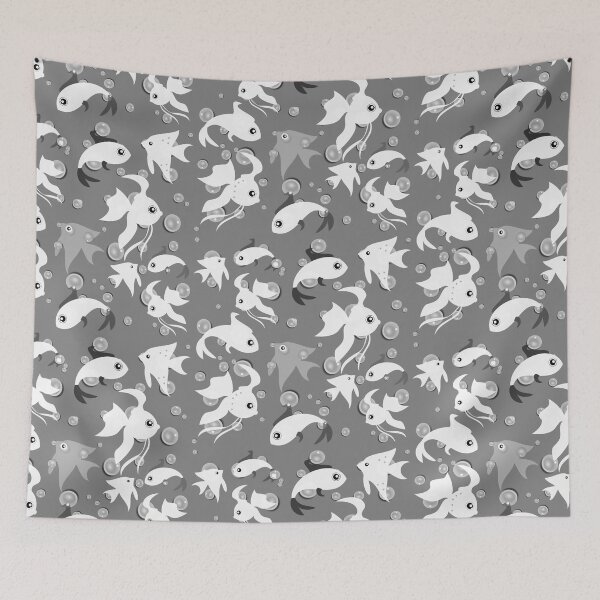 Item preview, Monochrome Bubbles And Fish Design For All Cats designed and sold by TrulyEpoque.