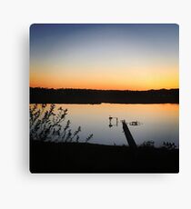 Osprey and Heron at Sunset Canvas Print