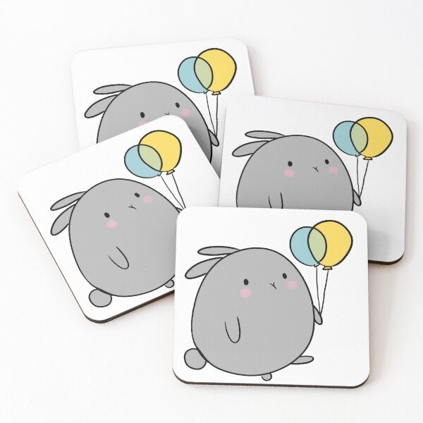 Item preview, Gray bunny with balloons drawing  designed and sold by Mayarart.