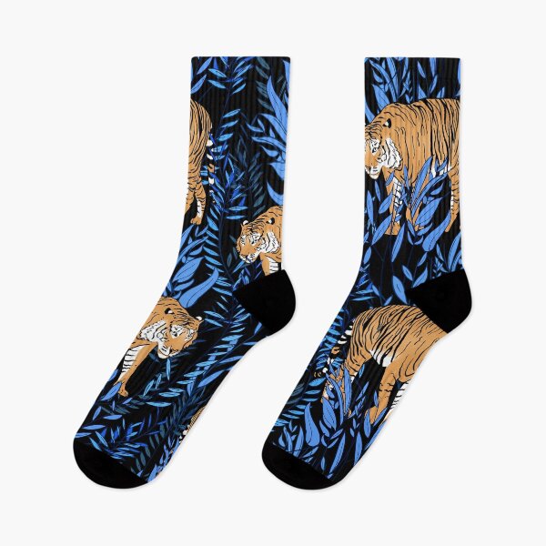 Item preview, Tiger and leaf pattern designed and sold by Burcu Korkmazyurek.