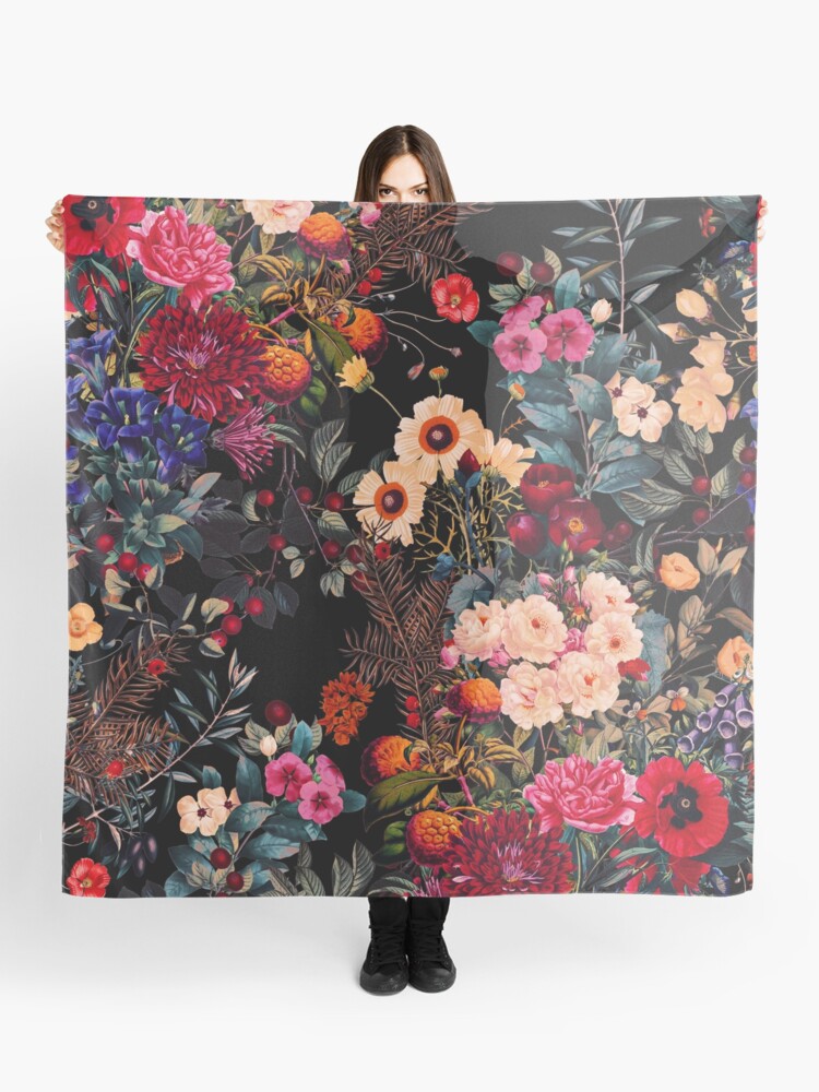 Thumbnail 1 of 3, Scarf, Night Garden XXXIX designed and sold by burcukyurek.