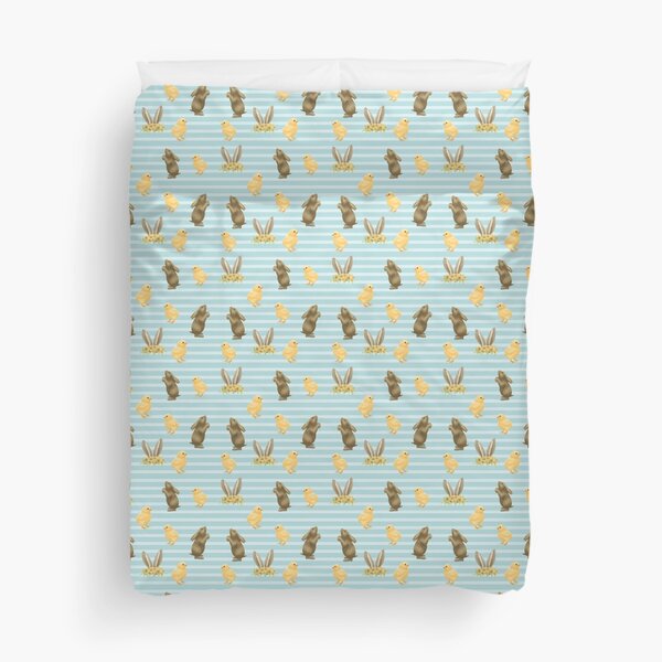 Spring Seamless Pattern Light Blue Duvet Cover