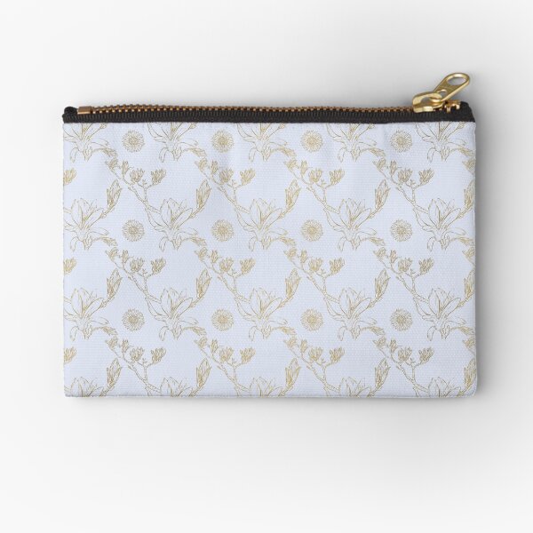 Magnolie Und Gänseblümchen Seamless Pattern_Light Blue Täschchen