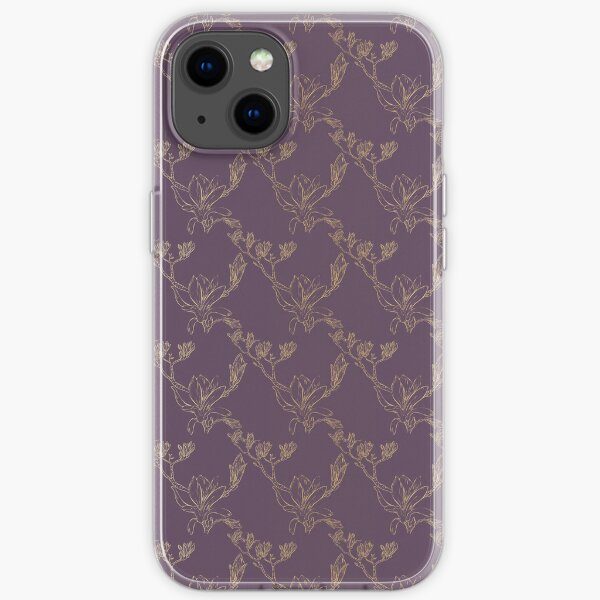 Seamless Pattern_Magnolia_Purple iPhone Soft Case