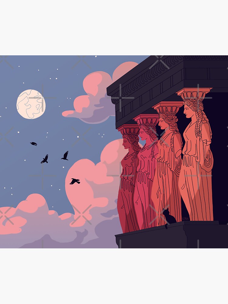 Thumbnail 5 of 5, Mouse Pad, Caryatids at Dusk designed and sold by flaroh.