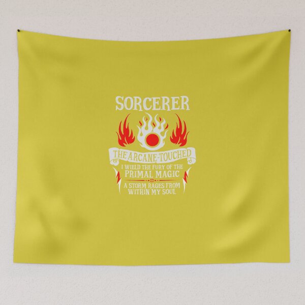 Item preview, SORCERER, The Arcane-Touched - Dungeons & Dragons (White Text) Essential T-Shirt designed and sold by PatricManges.