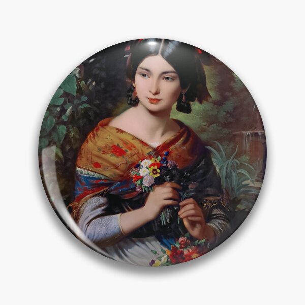 Item preview, A Girl With Flowers by József Borsos Remastered Xzendor7 Classical Art Old Masters Reproductions designed and sold by Xzendor7 Digital Art Creations.