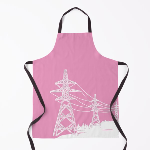 Item preview, Electricity Pylons Lino Print Silhouette in White and Pink designed and sold by Maddy Bennett.