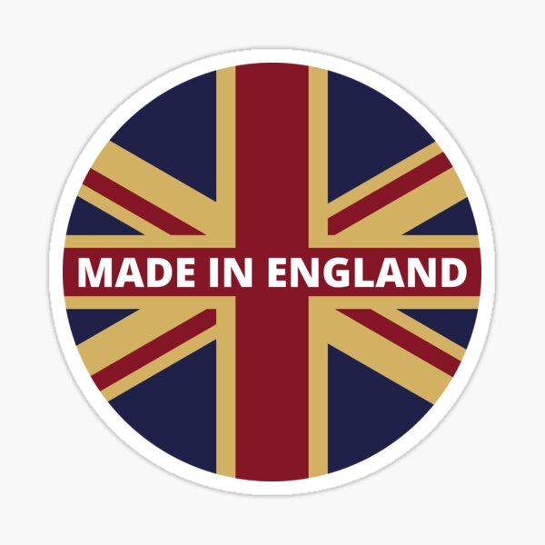 Made in England Union Jack Red, Blue and Gold Vintage Style Sticker