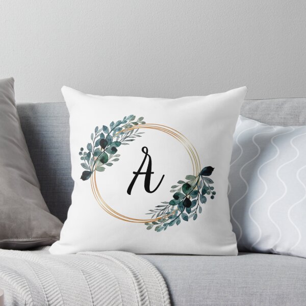 Artikelvorschau, Monogrammbuchstabe A | Lorbeeren mit Goldgrenzen entworfen und verkauft von JustSeasons.