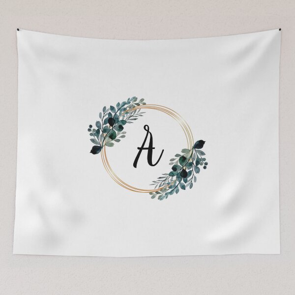 Artikelvorschau, Monogrammbuchstabe A | Lorbeeren mit Goldgrenzen entworfen und verkauft von JustSeasons.