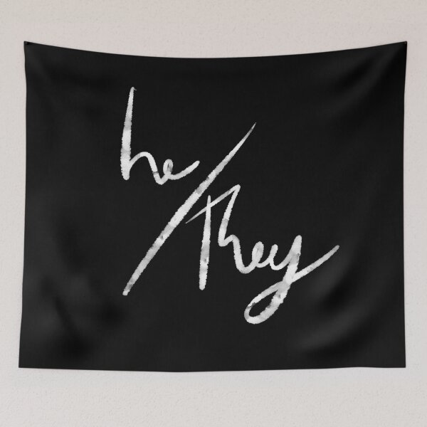 Item preview, He/They (white) designed and sold by Alex Tal.