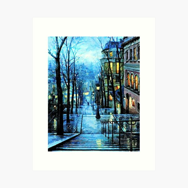 Item preview, Montmartre, Paris France, at Night designed and sold by ChezLorraines.