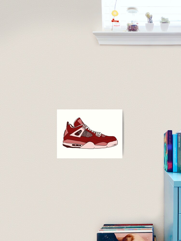 Air Jordan 4's Red Customs  Sticker for Sale by allyaubry23