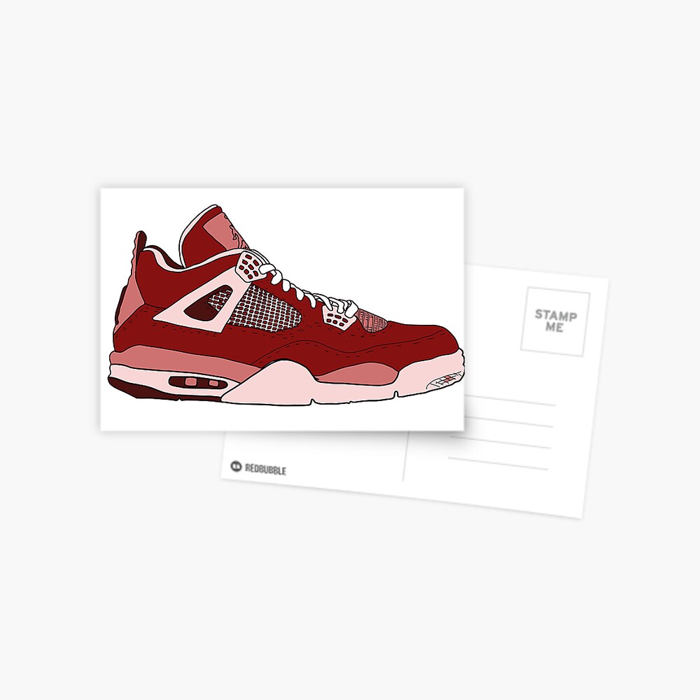 Air Jordan 4's Red Customs  Sticker for Sale by allyaubry23