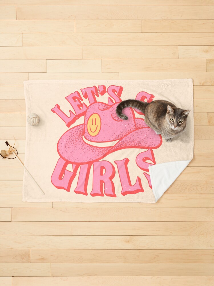 Let&#39;s Go Girls, Pink Cowboy Cowgirl Rodeo Hat Preppy Aesthetic  Bachelorette Party, HOWDY Y&amp;amp;#39;ALL, White Background Pet  Blanket for Sale by PEARROT