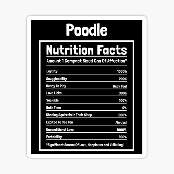 Item preview, Poodle Nutrition Facts Funny Dog Gift designed and sold by Guarddogdrive.