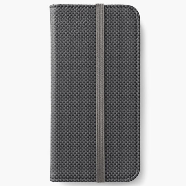 Simulated Black and Grey Carbon Fiber iPhone Wallet