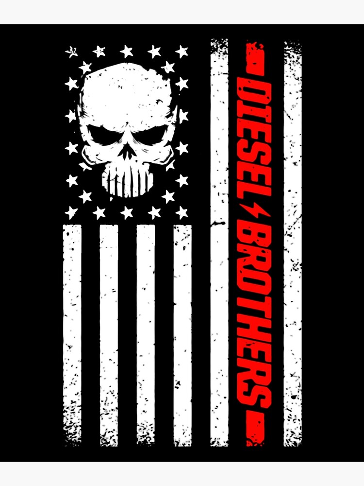 Diesel Brothers Grungy American Flag Skull Graphic T-Shirt Diesel Brothers Grungy American Flag Skull Graphic T-Shirt