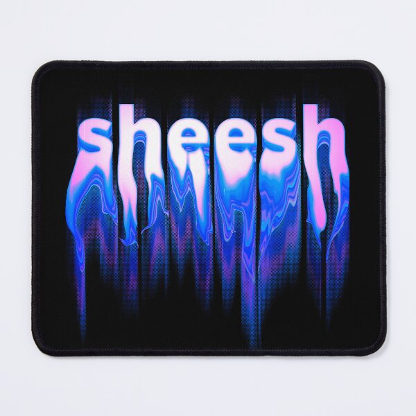 Item preview, SHEESH - Holographic Liquid drippy toxic neon blue text design | sheesh bussin tiktok meme designed and sold by Any Color Designs.