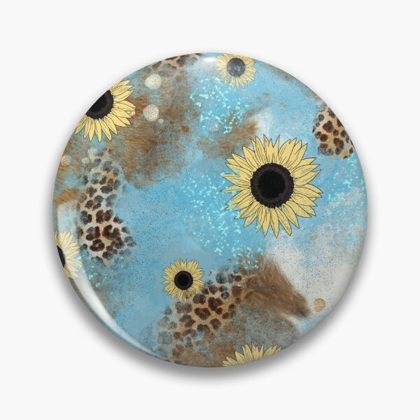 Item preview, Blue sunflower cowhide  designed and sold by SaintsPlace.
